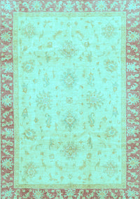 Abstract Light Blue Modern Rug, abs3464lblu