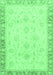 Machine Washable Abstract Emerald Green Modern Area Rugs, wshabs3464emgrn