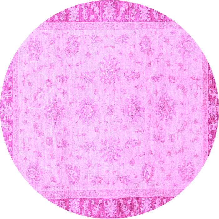 Round Abstract Purple Modern Rug, abs3464pur