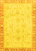 Machine Washable Abstract Yellow Modern Rug, wshabs3464yw