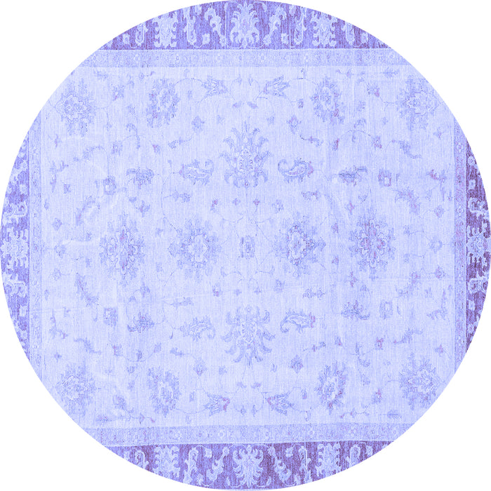 Round Machine Washable Abstract Blue Modern Rug, wshabs3464blu