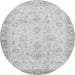 Round Machine Washable Abstract Gray Modern Rug, wshabs3464gry