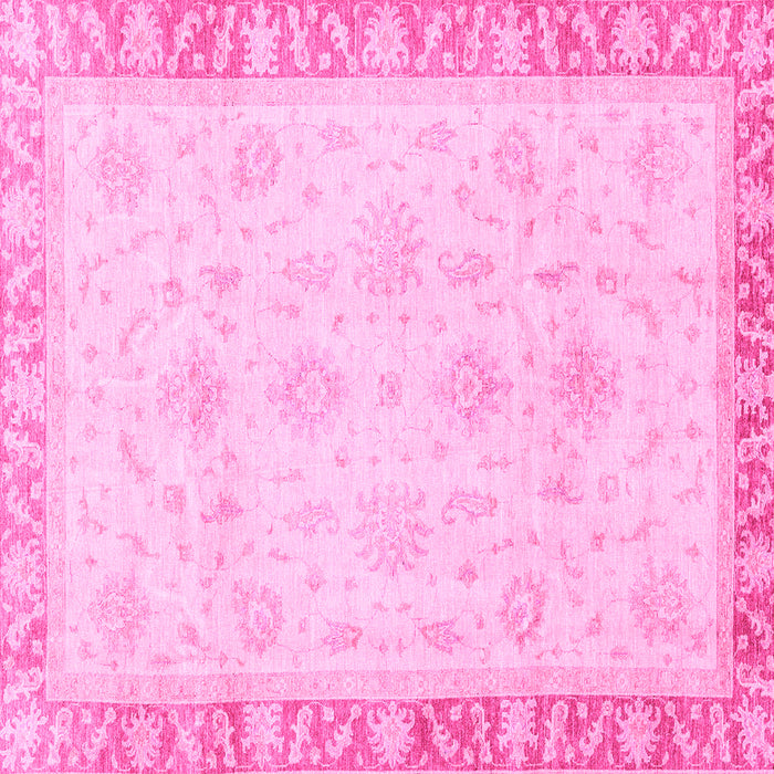 Square Machine Washable Abstract Pink Modern Rug, wshabs3464pnk