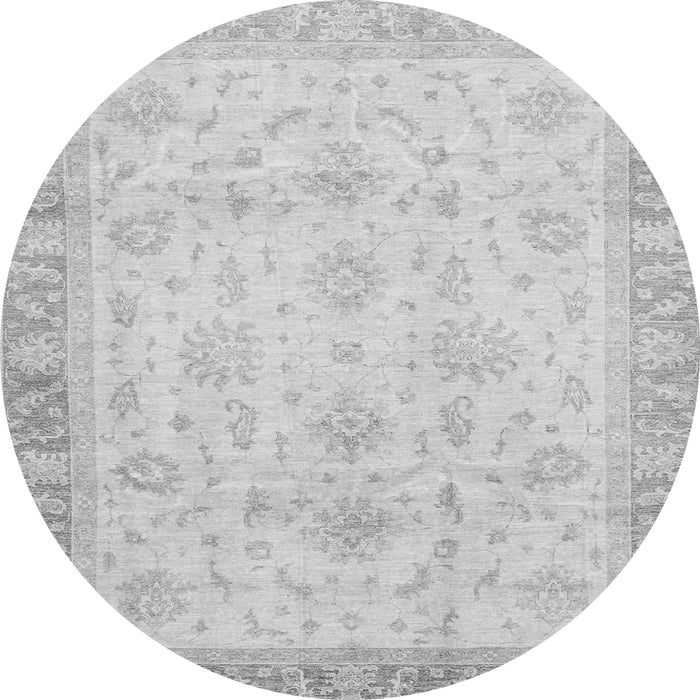 Round Abstract Gray Modern Rug, abs3464gry