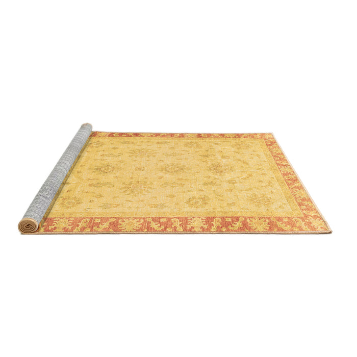 Sideview of Machine Washable Abstract Brown Modern Rug, wshabs3464brn