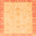 Square Abstract Orange Modern Rug, abs3464org