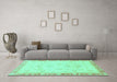 Machine Washable Abstract Turquoise Modern Area Rugs in a Living Room,, wshabs3464turq