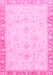 Machine Washable Abstract Pink Modern Rug, wshabs3464pnk