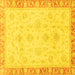 Square Abstract Yellow Modern Rug, abs3464yw