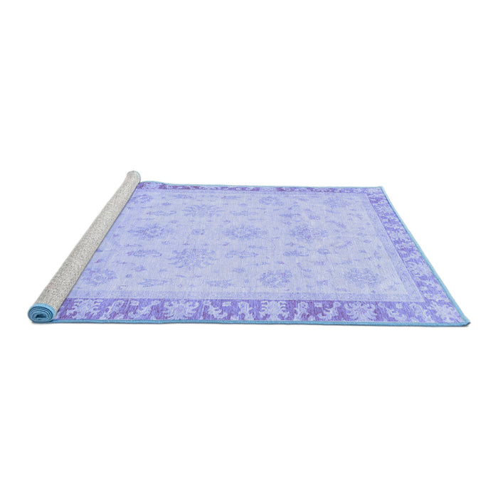 Sideview of Machine Washable Abstract Blue Modern Rug, wshabs3464blu