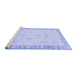 Sideview of Machine Washable Abstract Blue Modern Rug, wshabs3464blu