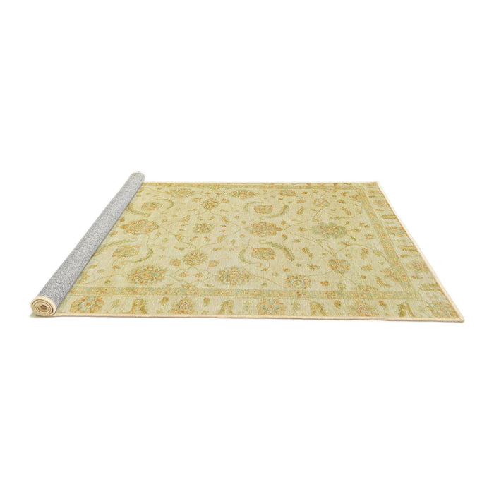 Sideview of Machine Washable Abstract Sun Yellow Rug, wshabs3465
