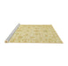 Sideview of Machine Washable Abstract Sun Yellow Rug, wshabs3465