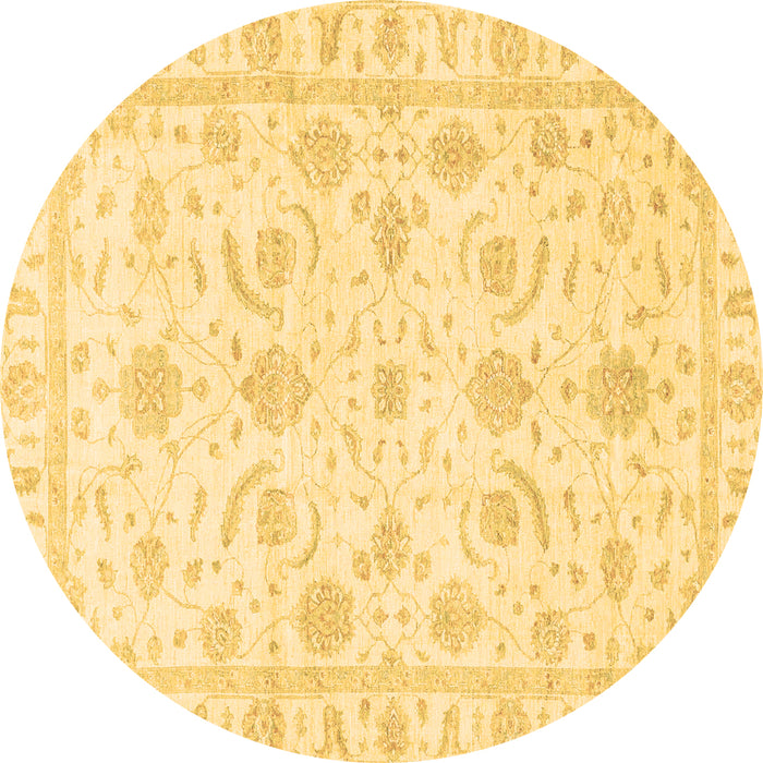 Round Machine Washable Oriental Brown Traditional Rug, wshabs3465brn