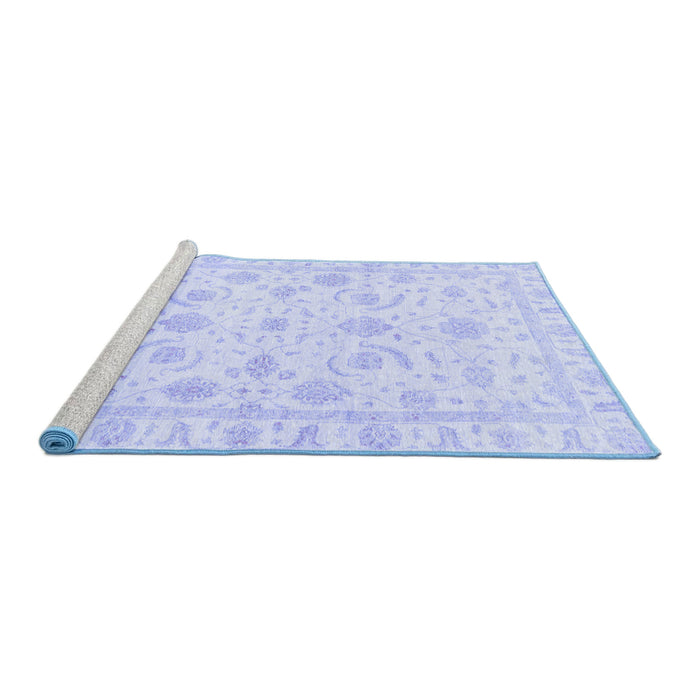 Sideview of Machine Washable Oriental Blue Traditional Rug, wshabs3465blu