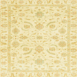Square Abstract Sun Yellow Oriental Rug, abs3465