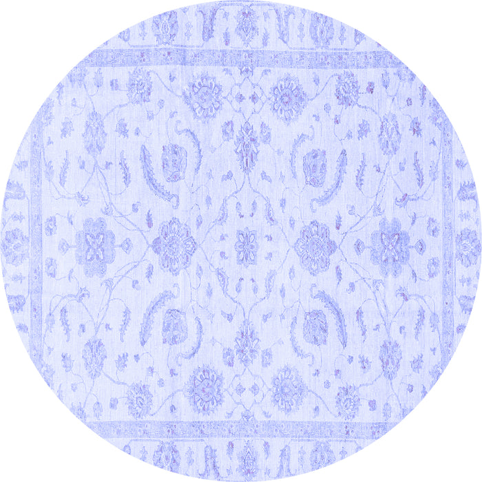 Round Oriental Blue Traditional Rug, abs3465blu