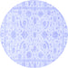 Round Oriental Blue Traditional Rug, abs3465blu