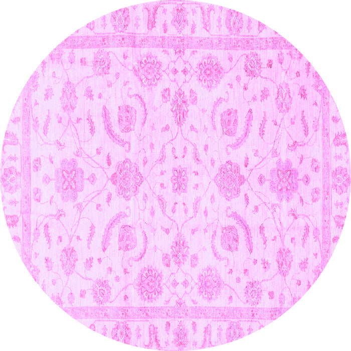 Round Oriental Purple Traditional Rug, abs3465pur