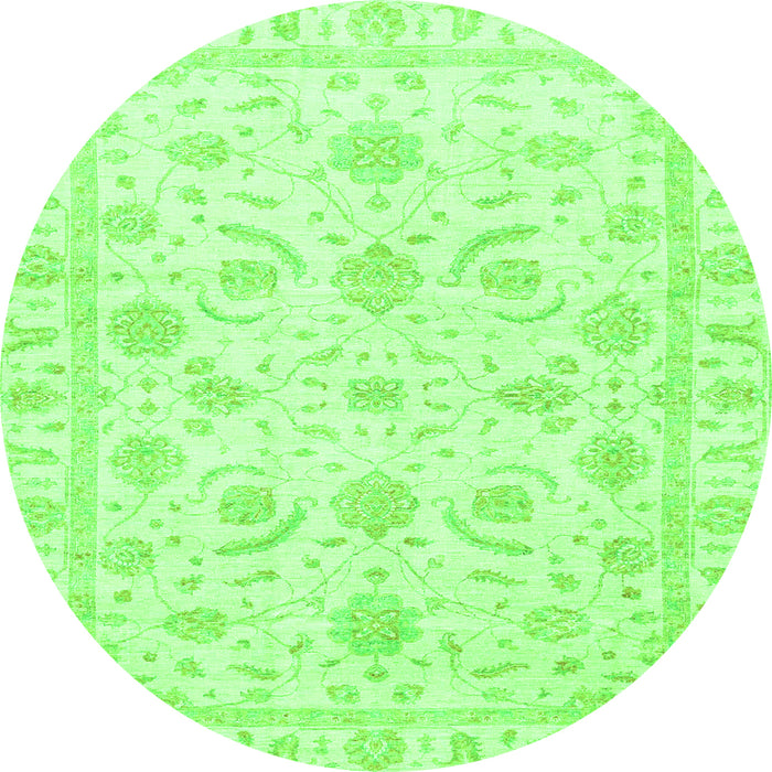 Round Oriental Green Traditional Rug, abs3465grn