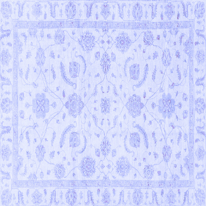 Square Machine Washable Oriental Blue Traditional Rug, wshabs3465blu