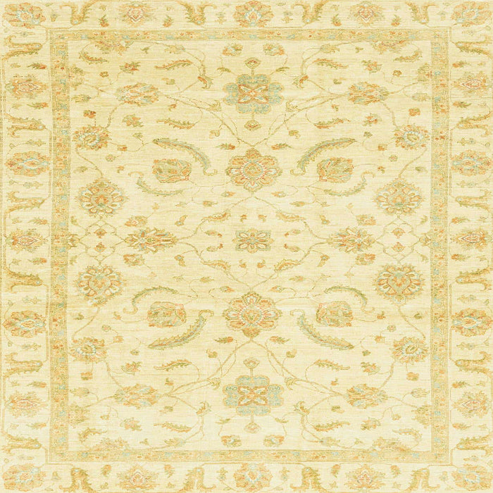 Square Machine Washable Abstract Sun Yellow Rug, wshabs3465