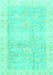 Machine Washable Oriental Turquoise Traditional Area Rugs, wshabs3466turq