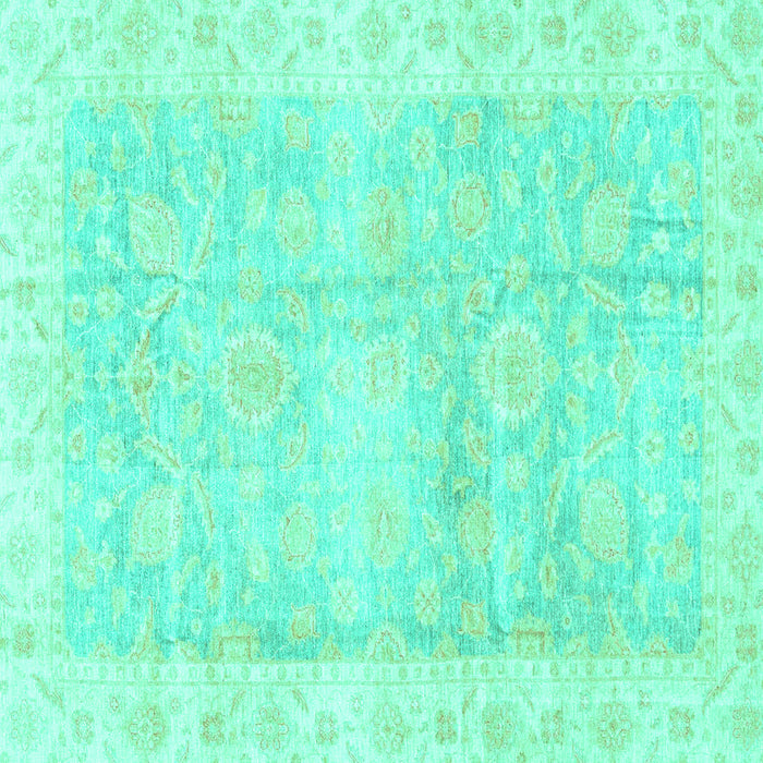 Square Oriental Turquoise Traditional Rug, abs3466turq