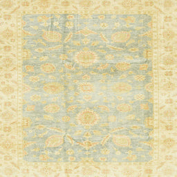 Square Abstract Yellow Oriental Rug, abs3466