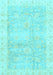 Machine Washable Oriental Light Blue Traditional Rug, wshabs3466lblu