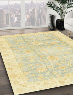 Machine Washable Abstract Yellow Rug in a Family Room, wshabs3466