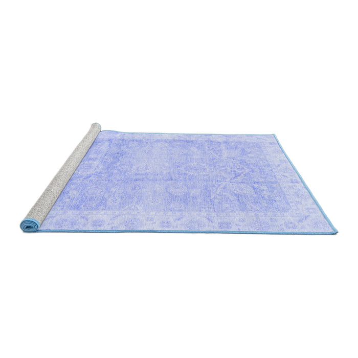 Sideview of Machine Washable Oriental Blue Traditional Rug, wshabs3466blu