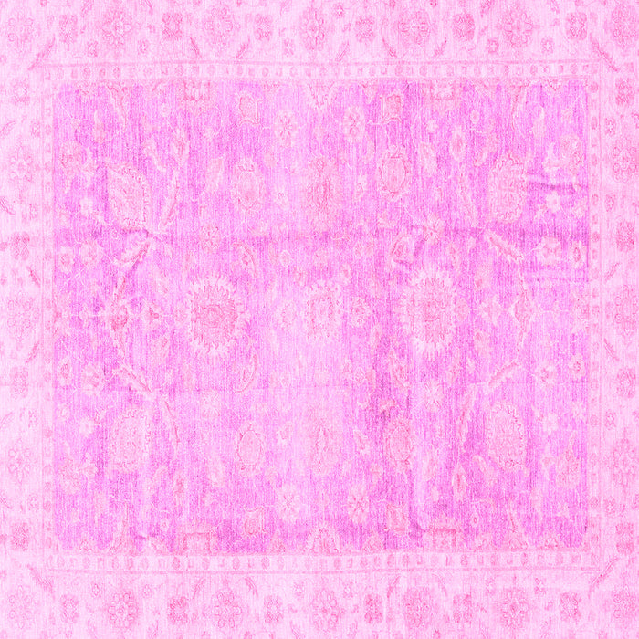 Square Machine Washable Oriental Pink Traditional Rug, wshabs3466pnk
