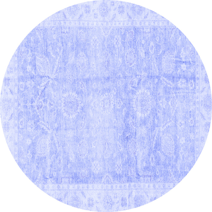 Round Oriental Blue Traditional Rug, abs3466blu