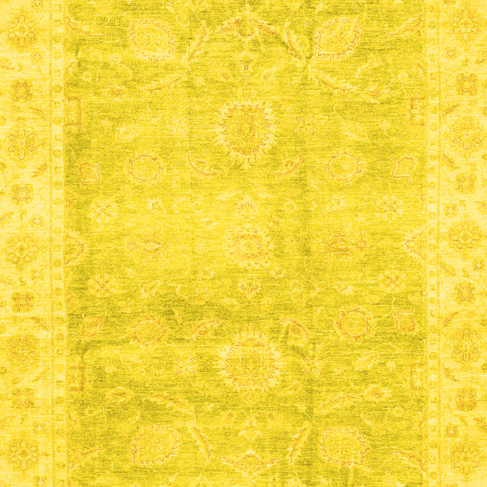 Machine Washable Oriental Yellow Traditional Rug, wshabs3466yw