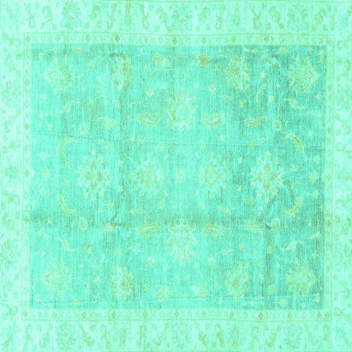 Square Oriental Turquoise Traditional Rug, abs3467turq