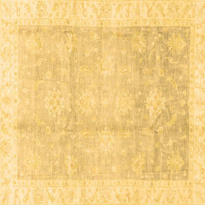 Square Oriental Brown Traditional Rug, abs3467brn