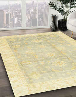 Machine Washable Abstract Sun Yellow Rug in a Family Room, wshabs3467