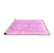 Sideview of Machine Washable Oriental Pink Traditional Rug, wshabs3467pnk