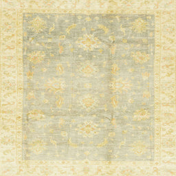 Square Abstract Sun Yellow Oriental Rug, abs3467