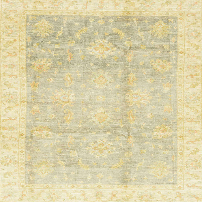 Square Abstract Sun Yellow Oriental Rug, abs3467