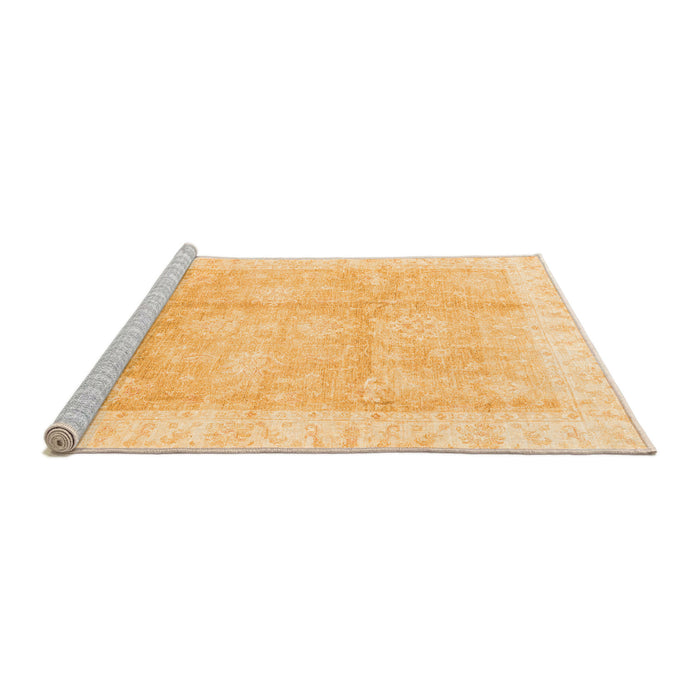 Sideview of Machine Washable Oriental Orange Traditional Area Rugs, wshabs3467org