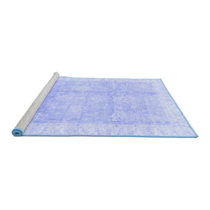 Sideview of Machine Washable Oriental Blue Traditional Rug, wshabs3467blu