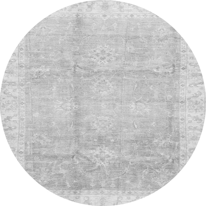Round Oriental Gray Traditional Rug, abs3467gry