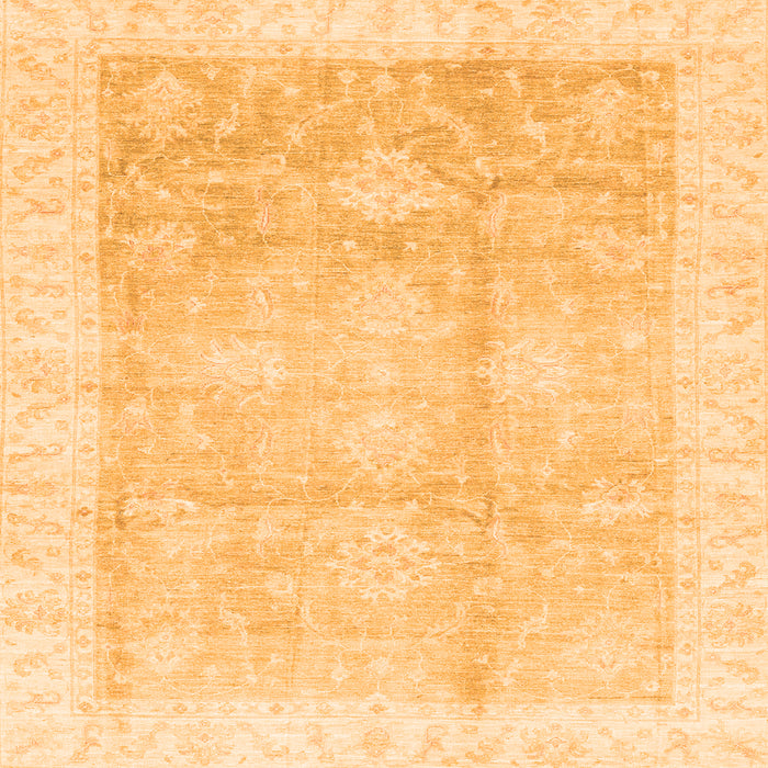 Square Machine Washable Oriental Orange Traditional Area Rugs, wshabs3467org