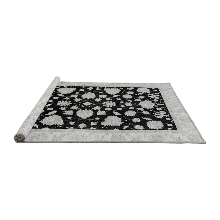 Sideview of Machine Washable Oriental Gray Traditional Rug, wshabs3468gry