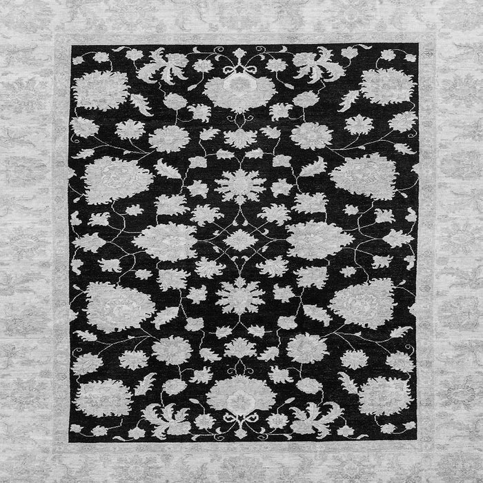 Square Oriental Gray Traditional Rug, abs3468gry