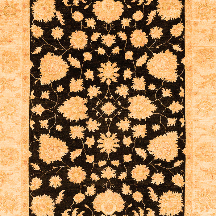 Machine Washable Oriental Orange Traditional Area Rugs, wshabs3468org