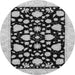 Round Oriental Gray Traditional Rug, abs3468gry