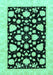 Machine Washable Oriental Turquoise Traditional Area Rugs, wshabs3468turq